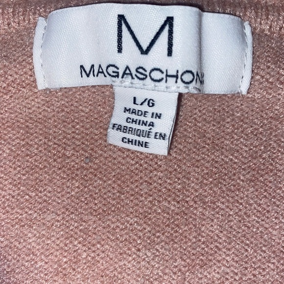 MAGASCHONI Crewneck Long Sleeve Sweater in Dusty Rose Pink in Size LARGE - Picture 4 of 6